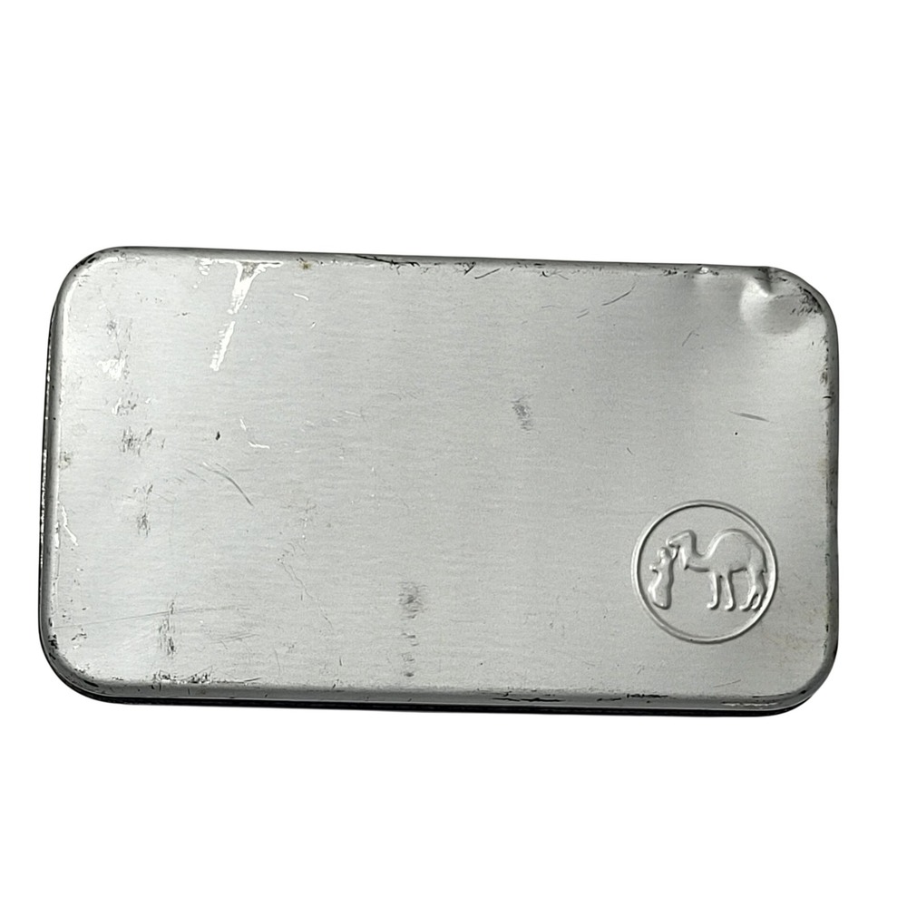 Vintage Camel Joe Cigarette Tin Silver Embossed Logo Metal Storage Box 6 Inch*